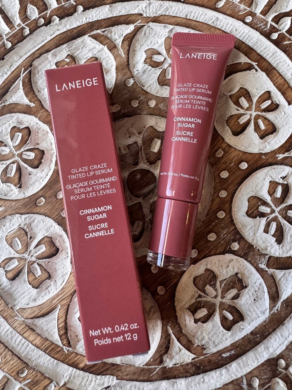 LANEIGE Glaze Craze Tinted Lip Serum Cinnamon Sugar 12g / 0.42 oz with Box